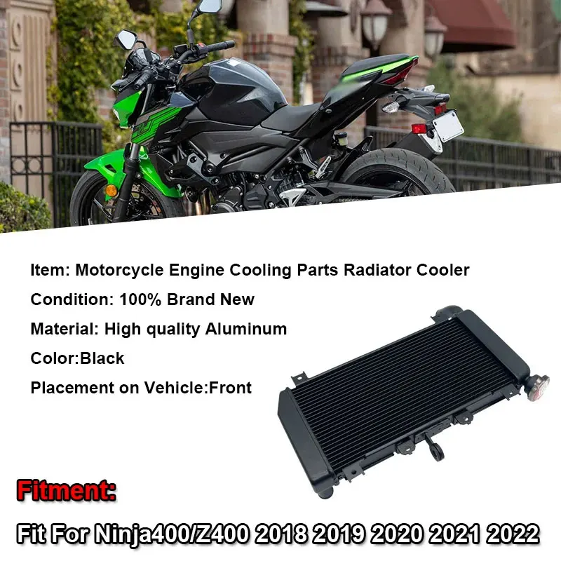 Fit For KAWASAKI Ninja400 Z400-Z 400 Ninja 400 Motorcycle Engine Radiator Coolant Cooler Cooling Water Tank System