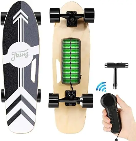 

350W Skateboard with Wireless Remote for Adult Teens, 12.4MPH Top Speed, 8 Miles Max Range, 3-Speed Adjustment, Load up to 220