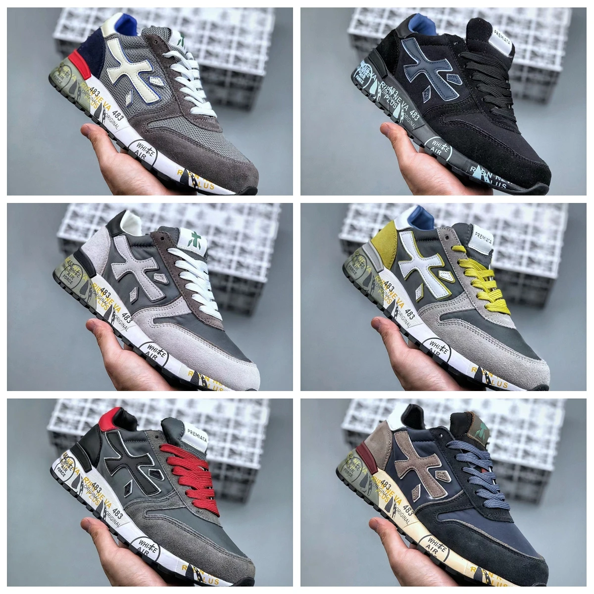 Men's PREMIATA Shoes Fashion Lightning Skateboard Running Shoes Breathable Casual Shoes Student