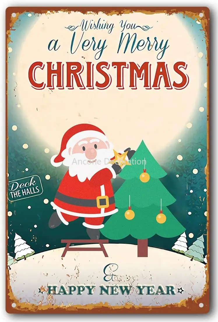 

Retro Style Metal Tin Sign- Christmas Party Bar Garage Restaurant Cafe Home Wall Decoration Gift for Man Women Kid