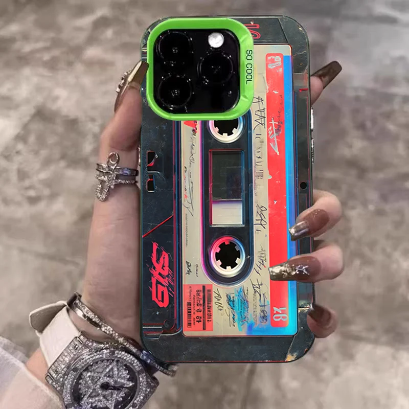Retro Cassette Tape Electroplate Silver Phone Case - Air Matte Cover