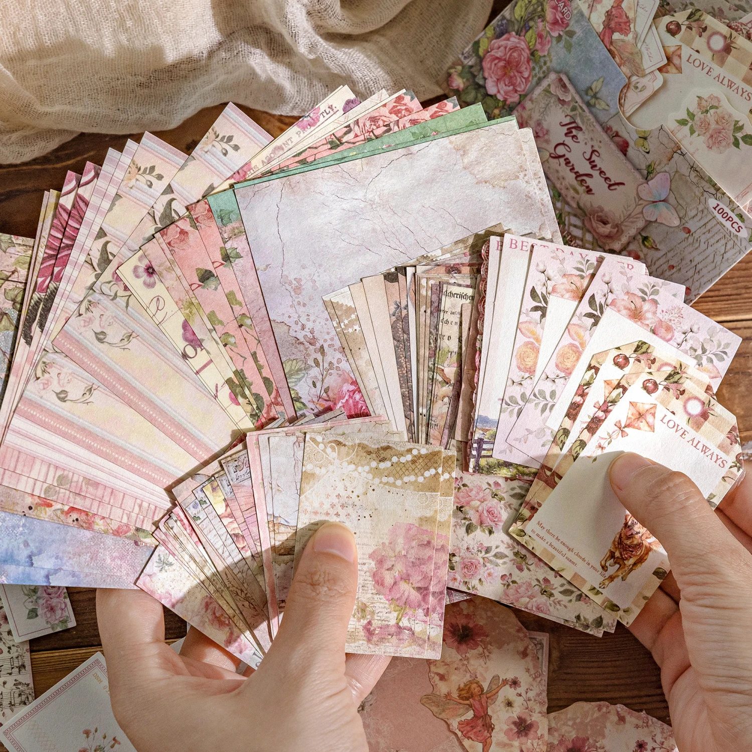 Deco Scrapbook Collage Background Paper Pack - 100pcs Creative DIY Craft Paper