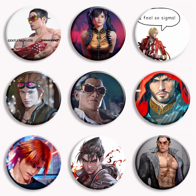 Juego popular Tekken personaje Anime botón suave Pin Vintage