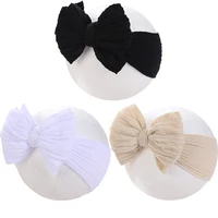 Solid Cable Bows Baby Headbands for Child Nylon Layers Kids Elastic Hairbands Headwraps Newborn Boys Girls Hair Accessories 2