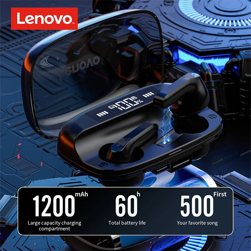 Lenovo QT81 Wireless Earphone 1200 mAh Bluetooth 5.0 Headphones AI Control  Gaming Headset Stereo Bass Dual Mic Noise Reduction - AliExpress