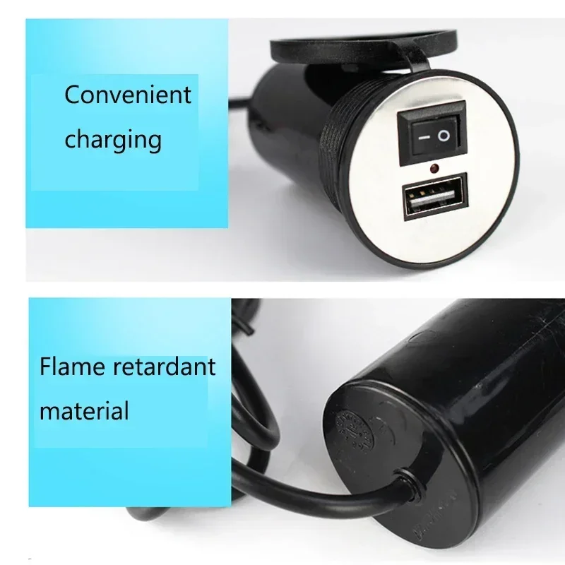 Motorbike Charger Adapter Waterproof Motorcycle Handlebar USB Charger 12V 5V-1.5A Moto Adapter Power Supply Socket for Phone Mobile Motorbike Accessories
