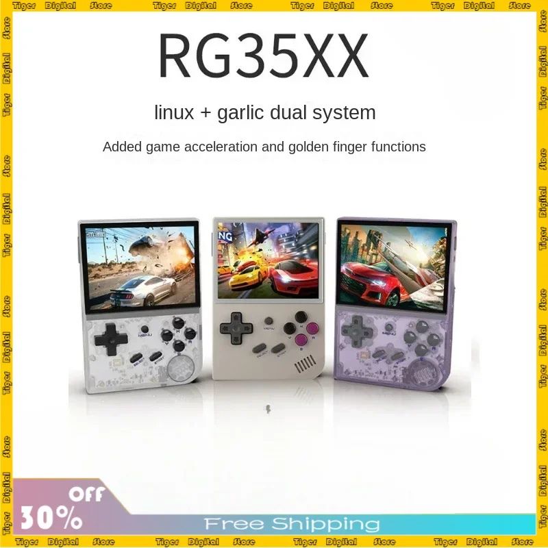 

Original 4.6in RG35XX Retro Handheld Game Console Compatible with Linux System IPS Screen Multi-language Children's Gift