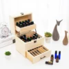 Pine Wood Essential Oil Storage Organizer Three-Tier Design with Drawer and Trays for Essential Oils and Roller Bottles 4