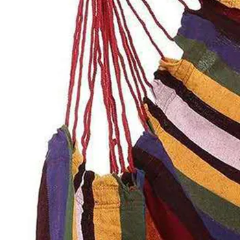 Hammock Chair Portable Comfortable Colorful Stripe Chair Hanging Rope Swing for Indoor Hammock Swing Chair 6