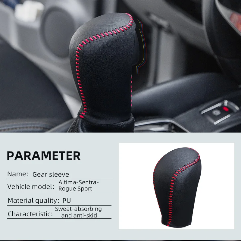 Unique Bargains Automatic Gear Shift Knob Cover Sheath Transmission Boot Shift Lever For Nissan Rogue 2021 2023 Red