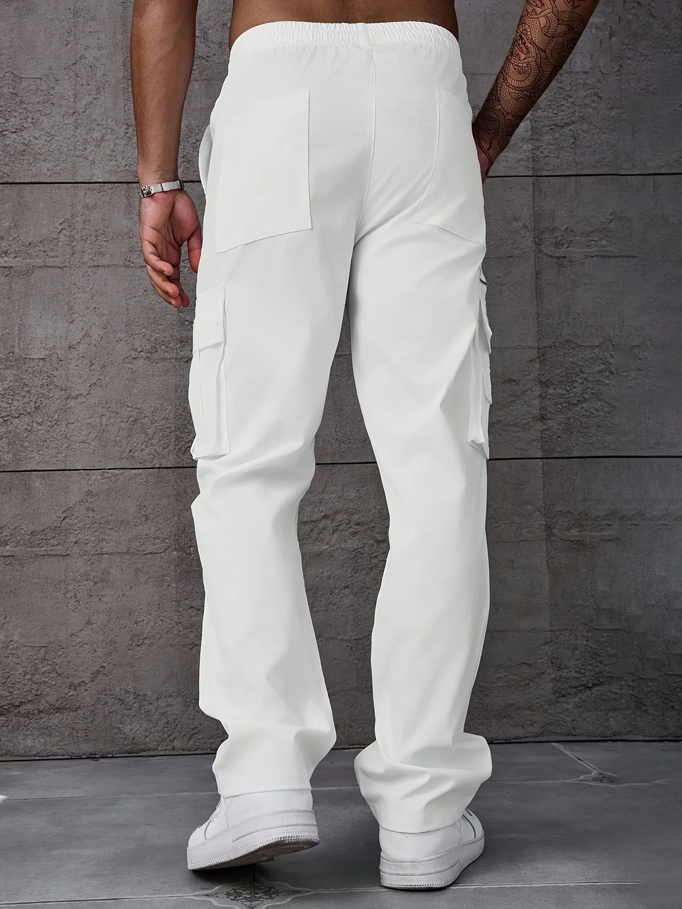 Pantalons de travail grande taille pour hommes avec poches latérales à rabat