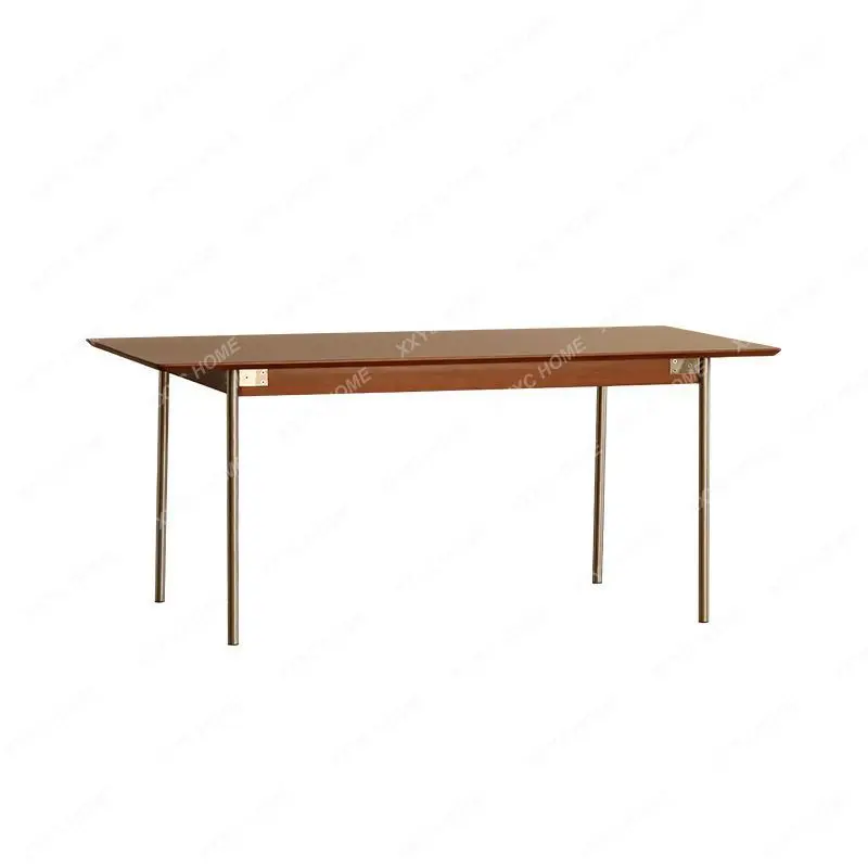 

Solid Wood Dining Table Dining-Table Chair Combination Rectangular Table Log Furniture