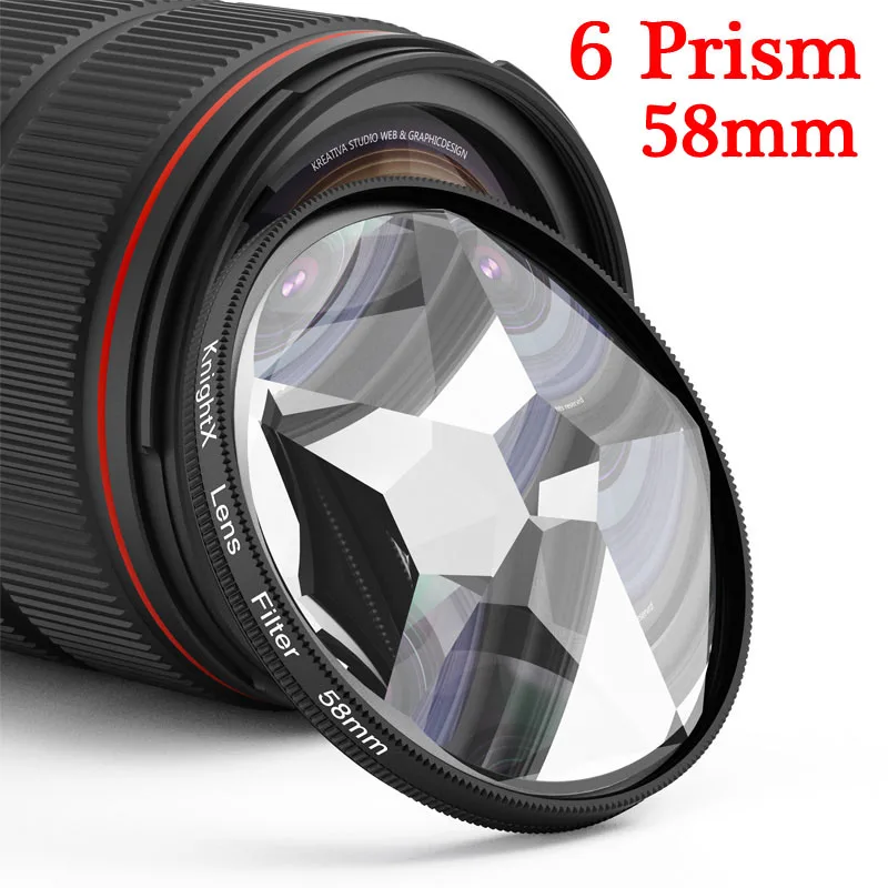 Camera Prism Filter Split Kaleidoscope 52mm 55mm 58mm 67mm 72mm 77mm Photography Accessories mcuv ND CPL Star Glass mobile phone camera accessories