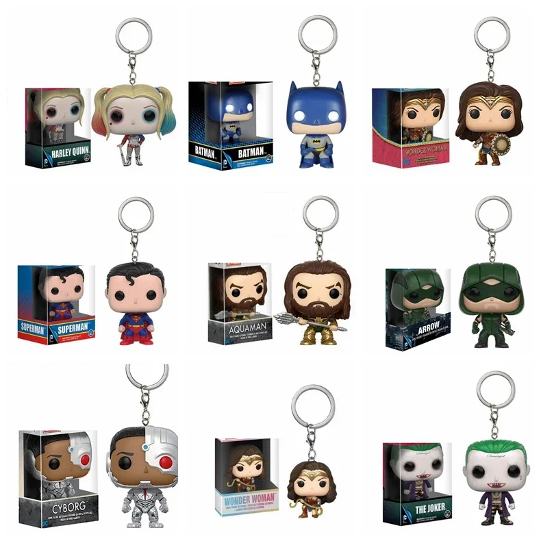 thumbnail image 1 of FUNKO Justice League Arrow Harley Quinn el Joker Aquaman Cyborg The Flash Batman Superman Wonder Woman Figura Llavero Juguetes, 1 of 5