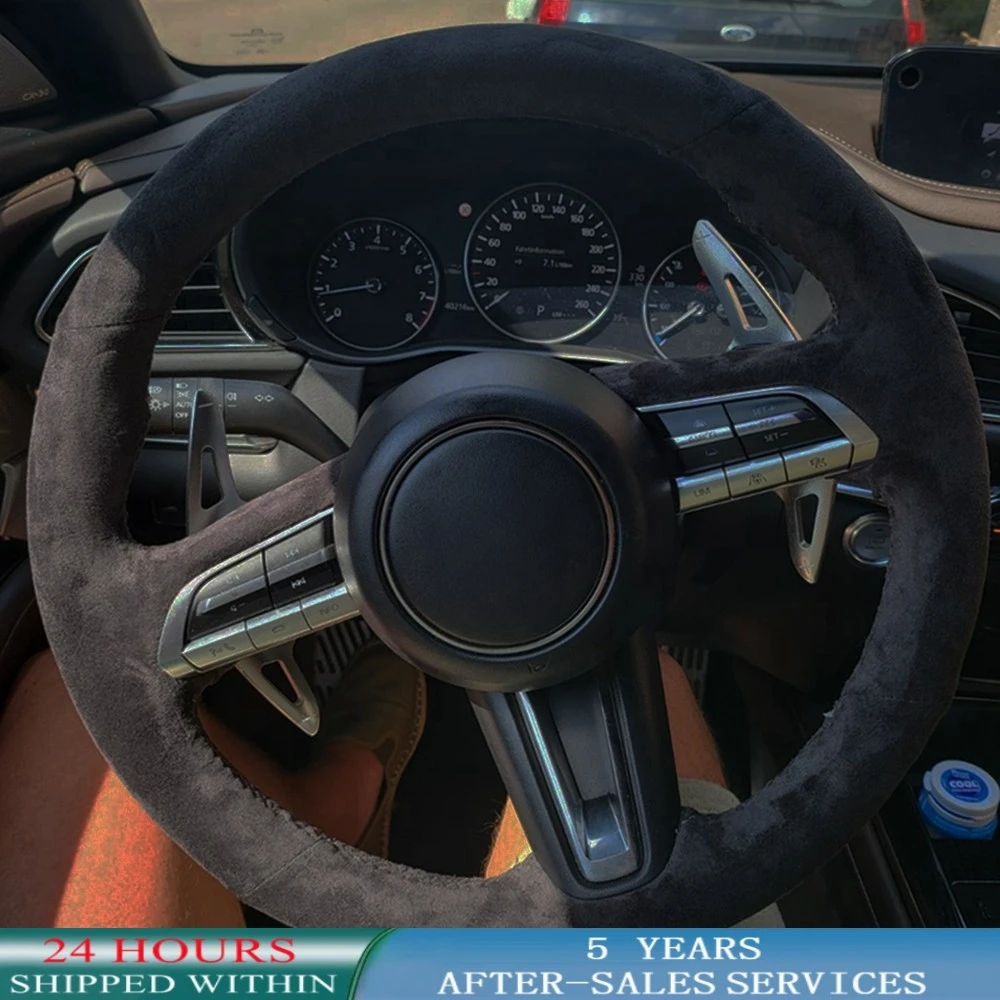 

Для Mazda 3 Axela 2019 2020 CX-30 2020 MX-30 DIY индивидуальная оплетка чехол рулевого колеса автомобиля Ручное шитье противоскользящая замша