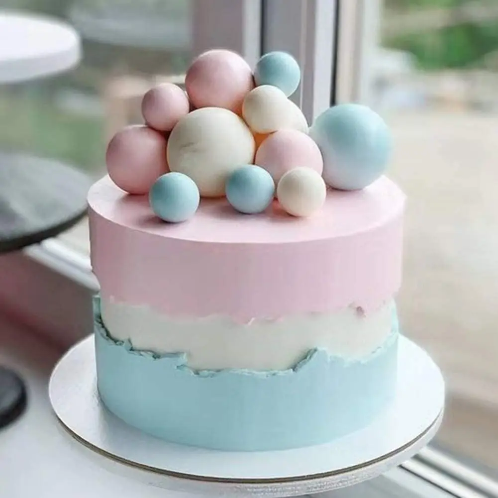 10pcs Colorful Ball Shaped Cake Topper Pearl Ball Cake Cupcake Toppers Ball Cake Picks Colorful Cake Decoration Party Supplies
