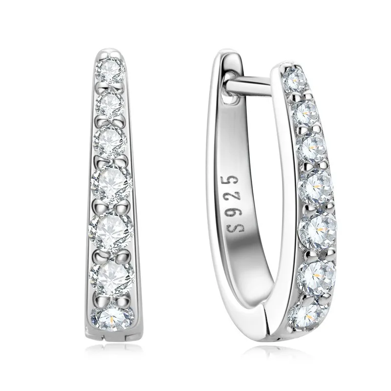 

EMO-168 Lefei Fashion Classic Moissanite Luxury Fine Shape U Earrings For Women s925 Silver Party Charm Jewelry Gift Accessories