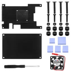 Sleek Aluminum Cooling Case with Fan and Heat Sink for Enhanced Thermal Management (Aluminum Case)