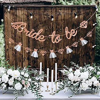 1 set in oro rosa glitter sposa per essere banner fidanzamento matrimonio addio al nubilato stamina ghirlanda decorazione addio al nubilato addio al nubilato forniture per feste