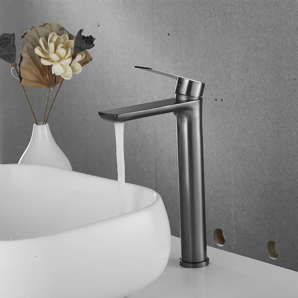 Basin Faucet Bathroom Faucet Stainless Steel Faucet Tianview Countertop Basin Gun Gray Bathroom Head Washbasin Hot and Cold