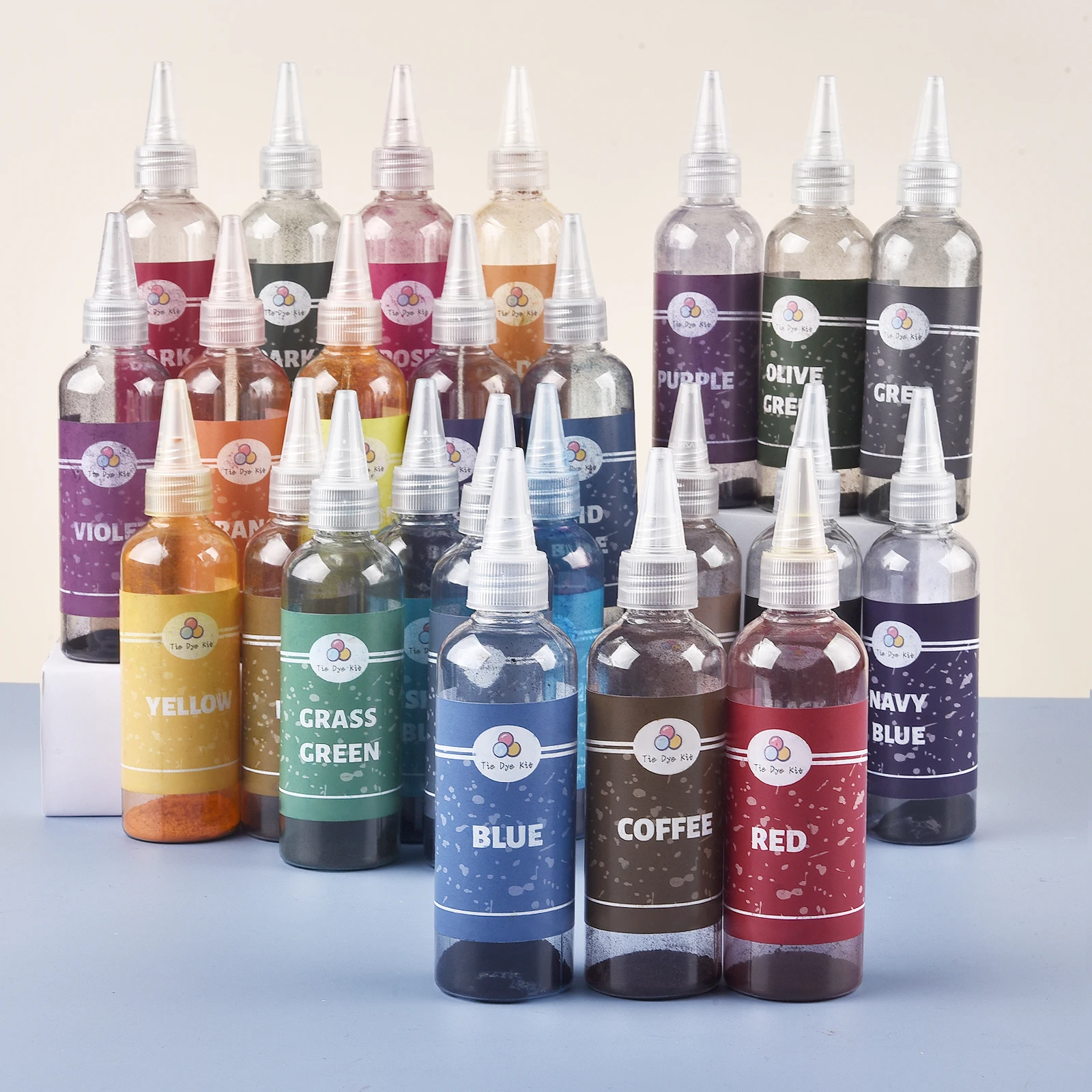 Vibrant 24-Color Fabric Tie Dye Powder Set for Creative Cloth Decorating