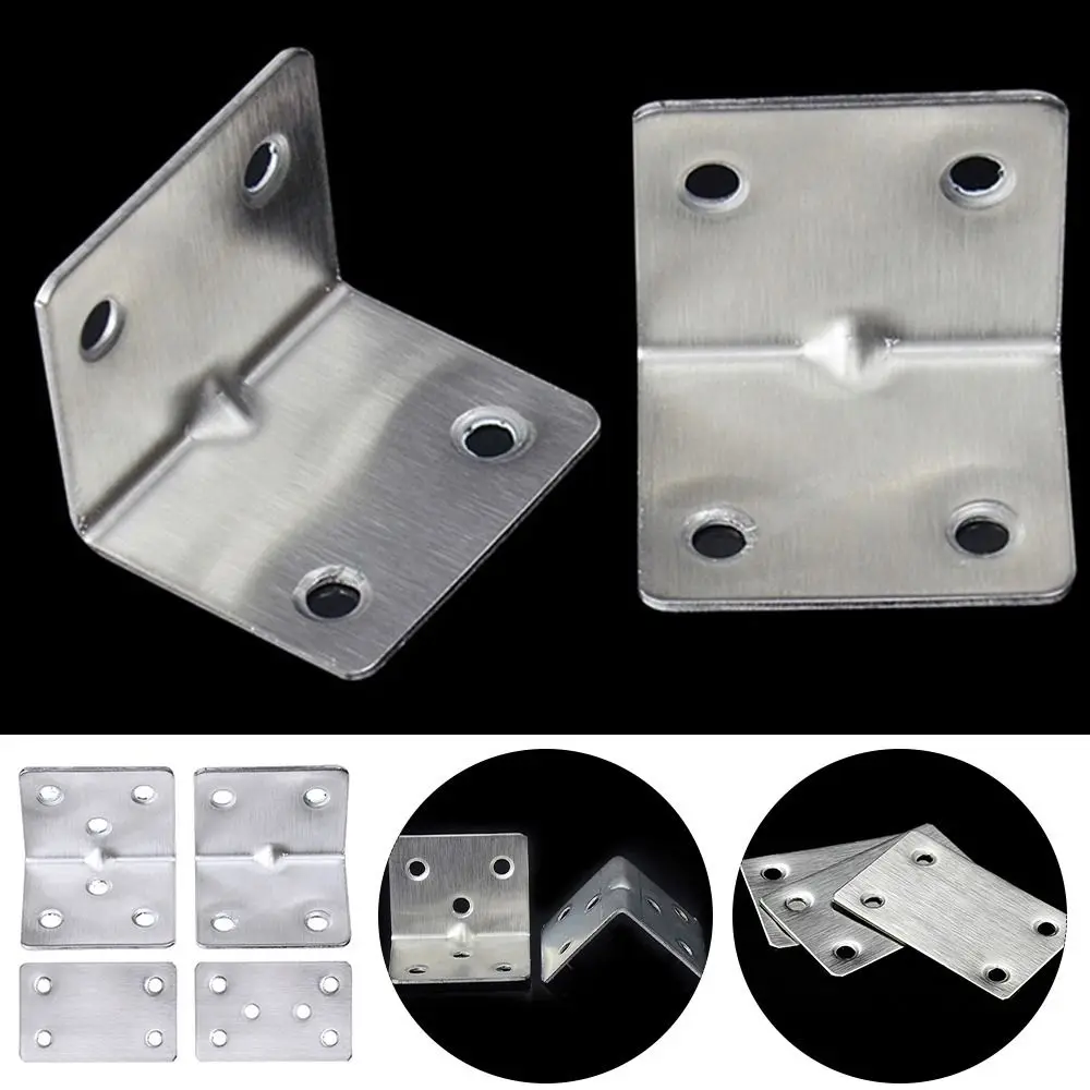 Description Picture 4 of item5Pcs/set Furniture Corner Connector Corner Bracket Right Angle Support Stainless Steel L-shaped Corner Stand Supporting