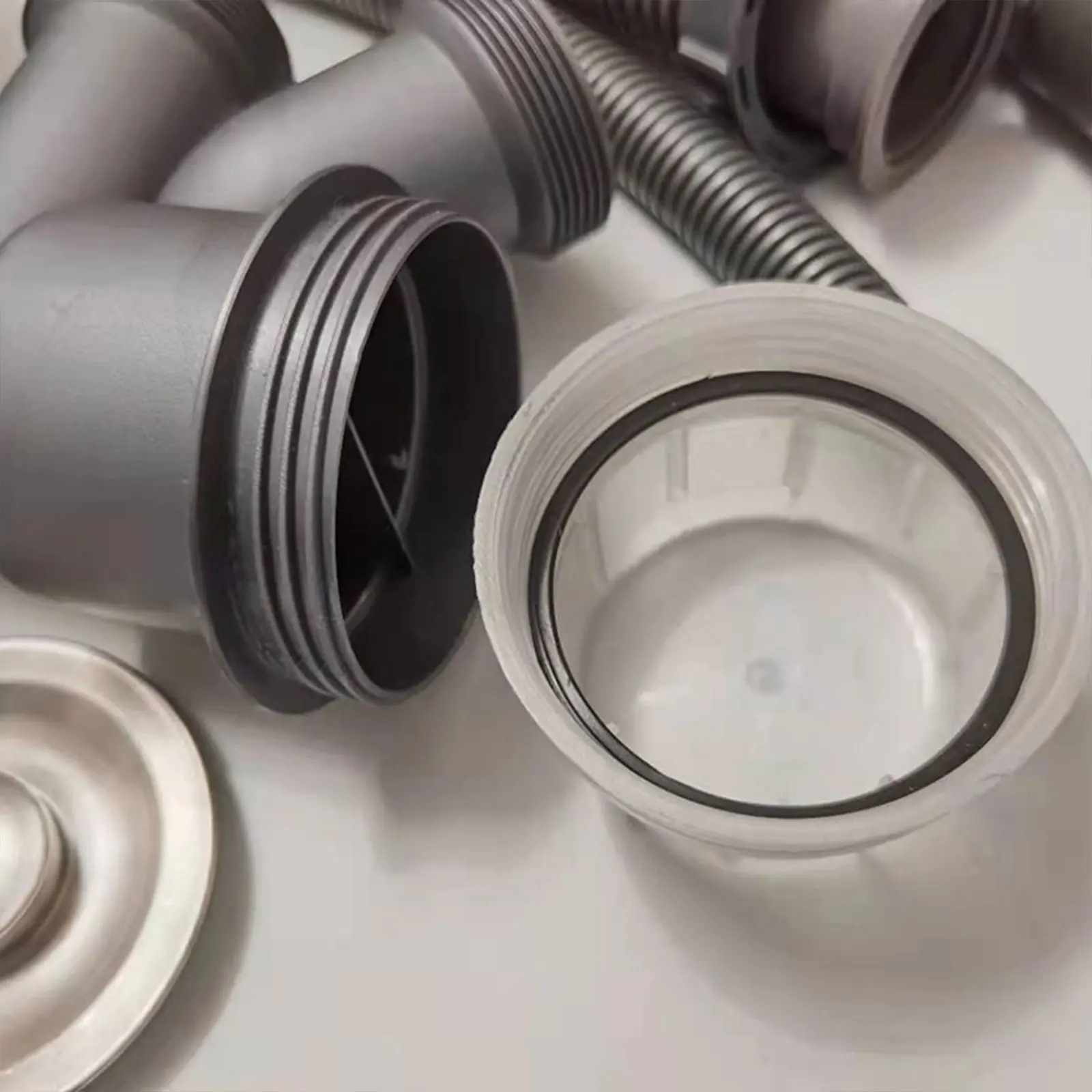 Drain Pipe Set Sink Drain Filter Kitchen Accessories Kitchen Sink Drain Hose Set Double Filter Anti-odour With Stop Valve For Washbasin Bathroom Kitchen