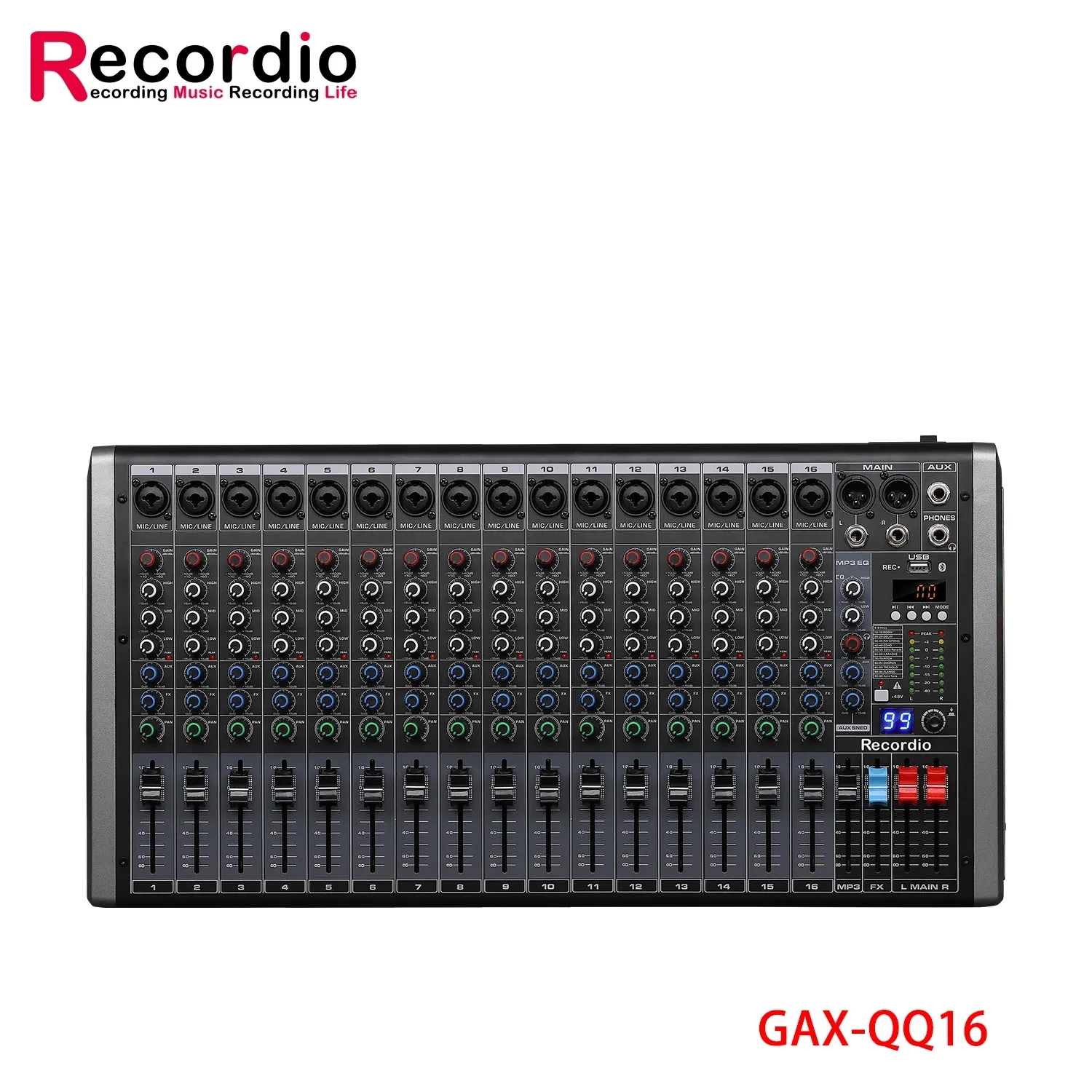 GAX-QQ16 무대 공연 홈 믹서용 Aux 오디오 믹서가 포함된 전문 오디오 D..