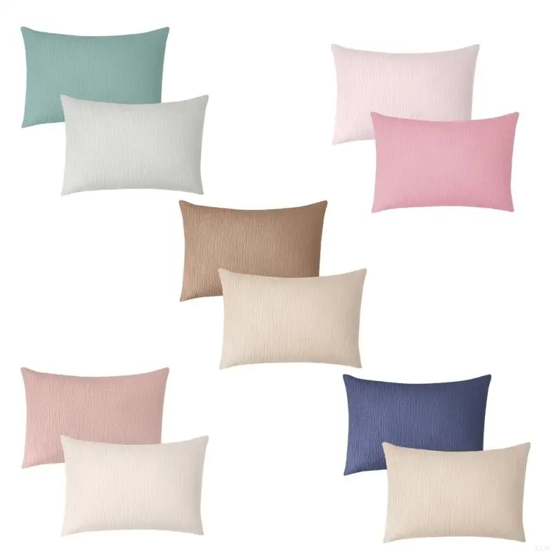 W3JF Pack of 2pcs Cotton Pillowcases with Envelope Designing, Soft Breathable Toddlers Pillow Cover for Boys Girls