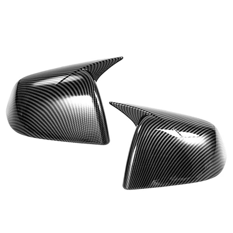 

1 пара черных чехлов для бокового зеркала заднего вида из углеродного волокна в стиле гудка автомобиля, запасные части для Tesla Model Y 2021 2022