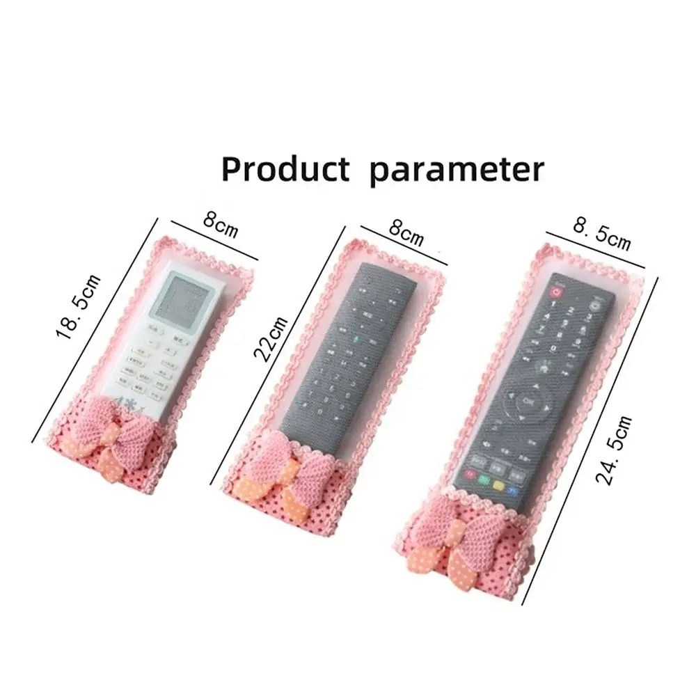 Cute Fabric Lace TV Air Conditioning Remote Control Bow Cover Dust Bag Case Durable Remote Control Covers