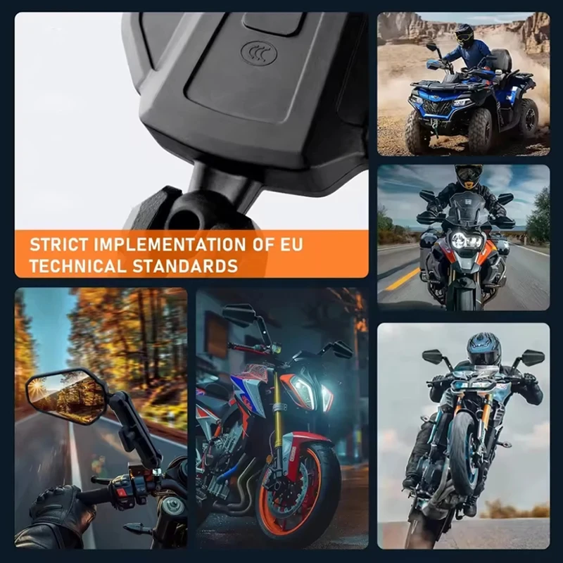 Motorcycle Mirrors Universal Angle Adjustable Folding Handlebar Side Compatible with Adventure Dirt Street Bike