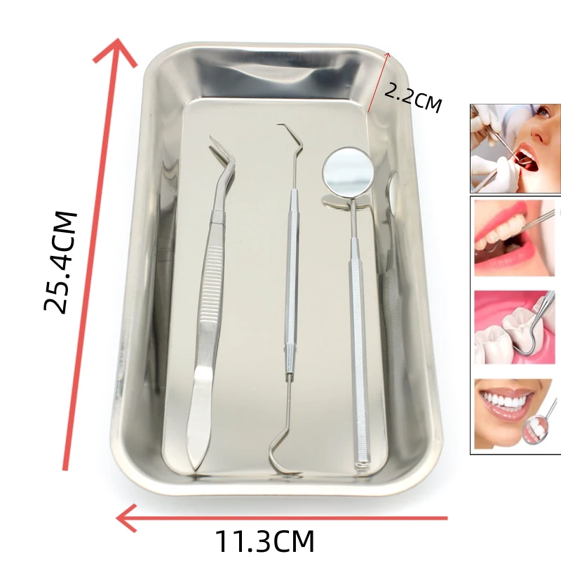 

Стоматологическое зеркало из нержавеющей стали, набор инструментов для ухода за полостью рта, пинцет, зонд, квадратная пластина, в качестве стоматологического инструмента, 1 комплект