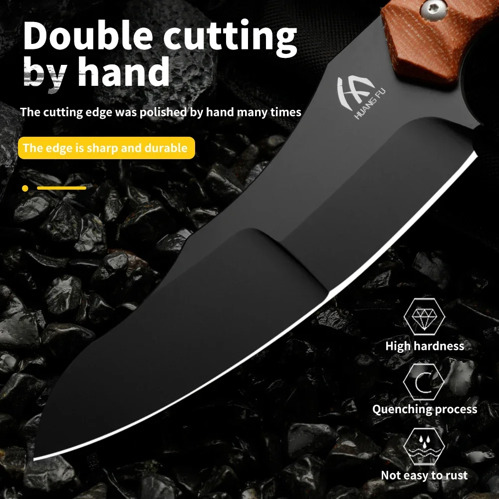 High quality multifunctional fixed blade - outdoor camping, rescue, and emergency survival knife, men's gift 4