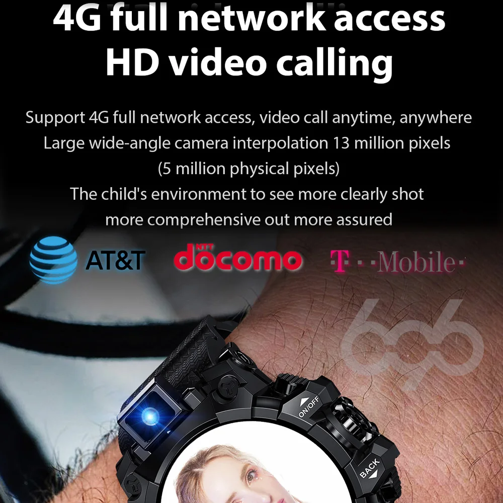 ο ȵ̵ 4G Ʈ ġ ߿  GPS  ø ī޶ 1.6 ġ 400*400 ȭ 4G RAM 64G ROM Sim ī Smartwatch