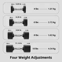 20LBS Adjustable Dumbbell Set, 4 in 1 Free Weights Dumbbells Set for,4lb 6lb 8lb 10lb, with Metal Non Slip Handle，Quick Change，H - Image 3