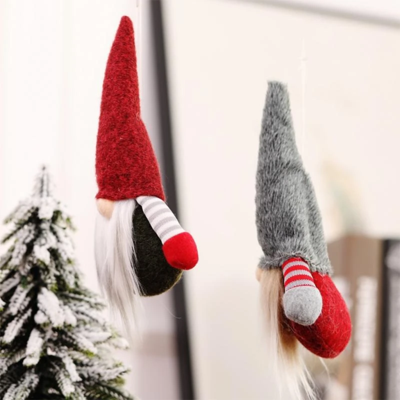 Christmas Gnome for Doll Scandinavian Tomte Santa Figurine Plush Elf Toy Outdoor Yard Balcony Mini Succulent Decor