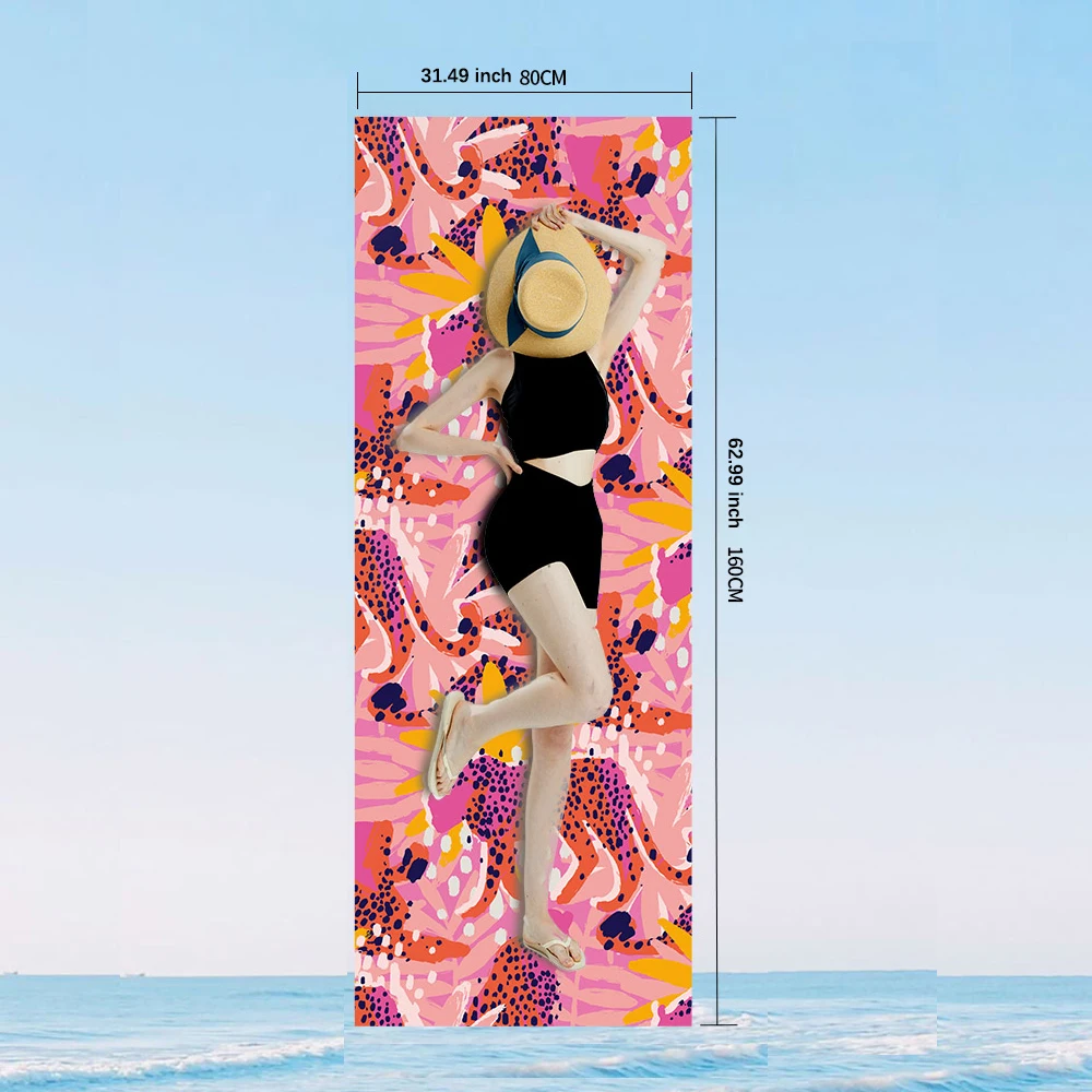 Cheetah Print Quick Drying Microfiber Beach Towel Sand Free_voghion.com