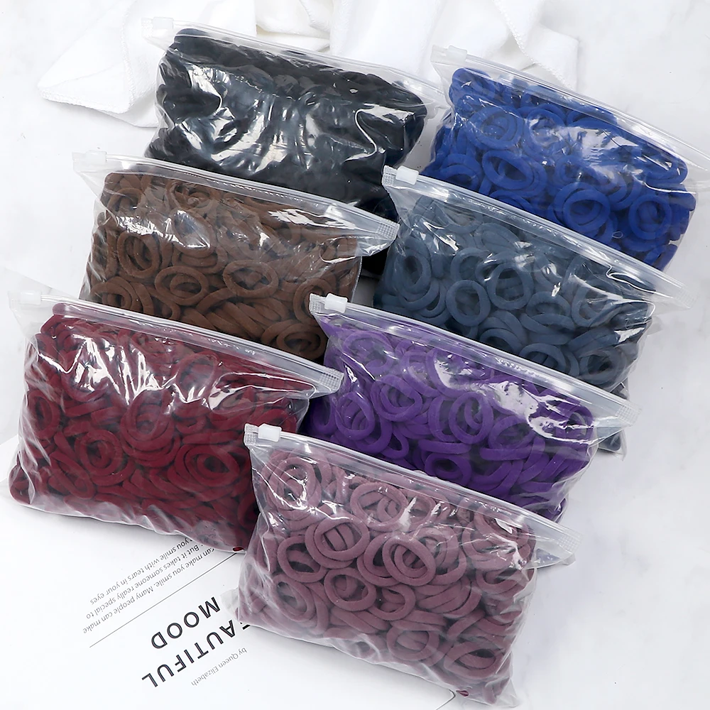 50/100PCS 3cm Children Headband High Elastic Solid Color Scrunchies Kids Baby Hair Bands Headwear Hair Accessories Gifts Holder 5