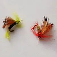 Sharpened Crank Hook Feather Dry Fly Insects Flies Set of 12Pcs 4
