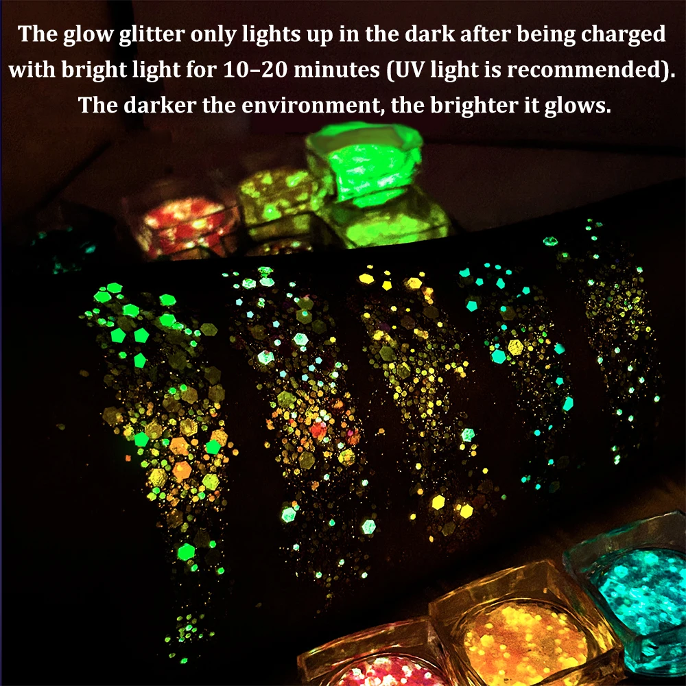Luminous Glitter Gel - UV Glow Waterproof Makeup