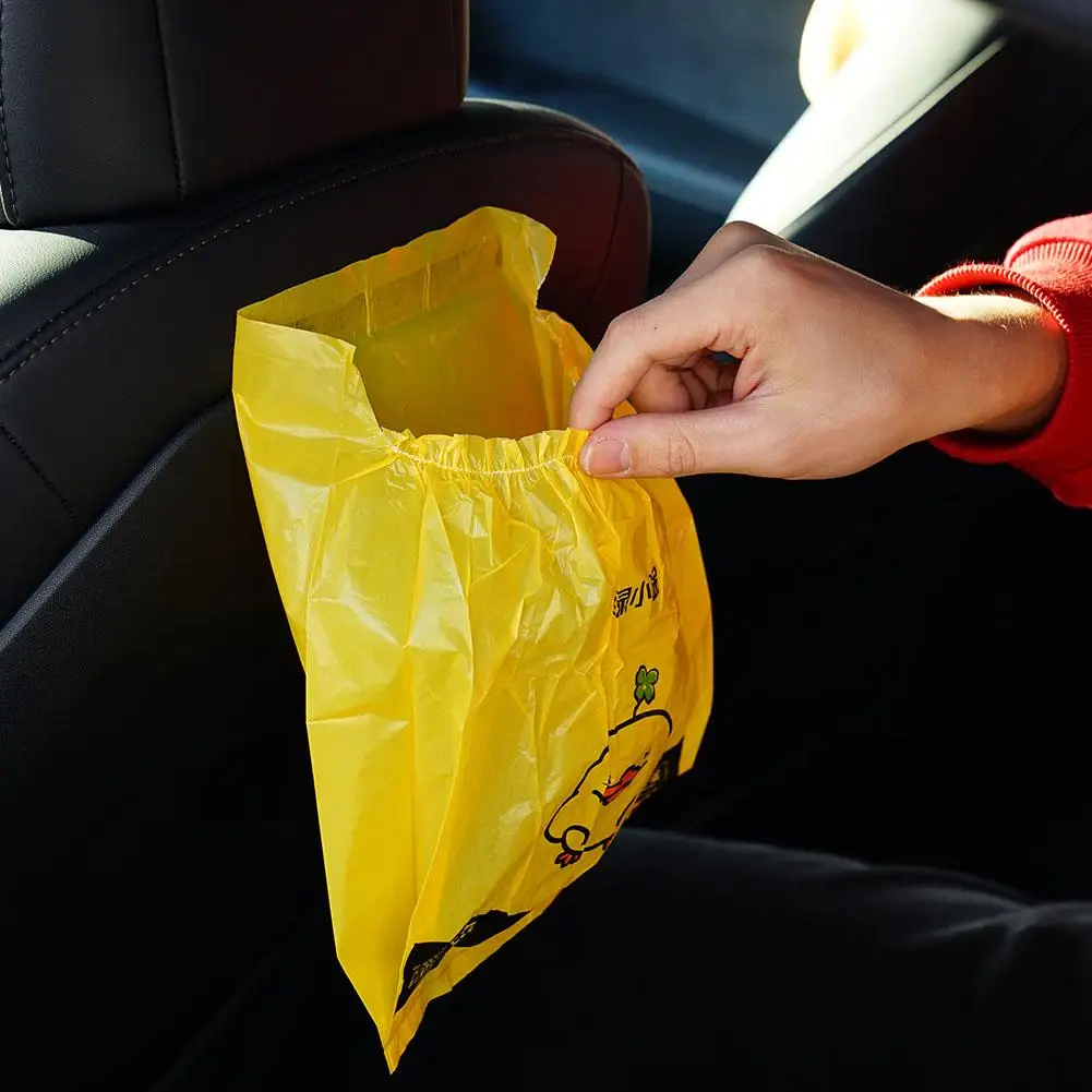 15pcs Adhesive Car Trash Bag Disposable Car Interior Hanging Multi-Functional Clean Bag Small Plastic Garbage Bin