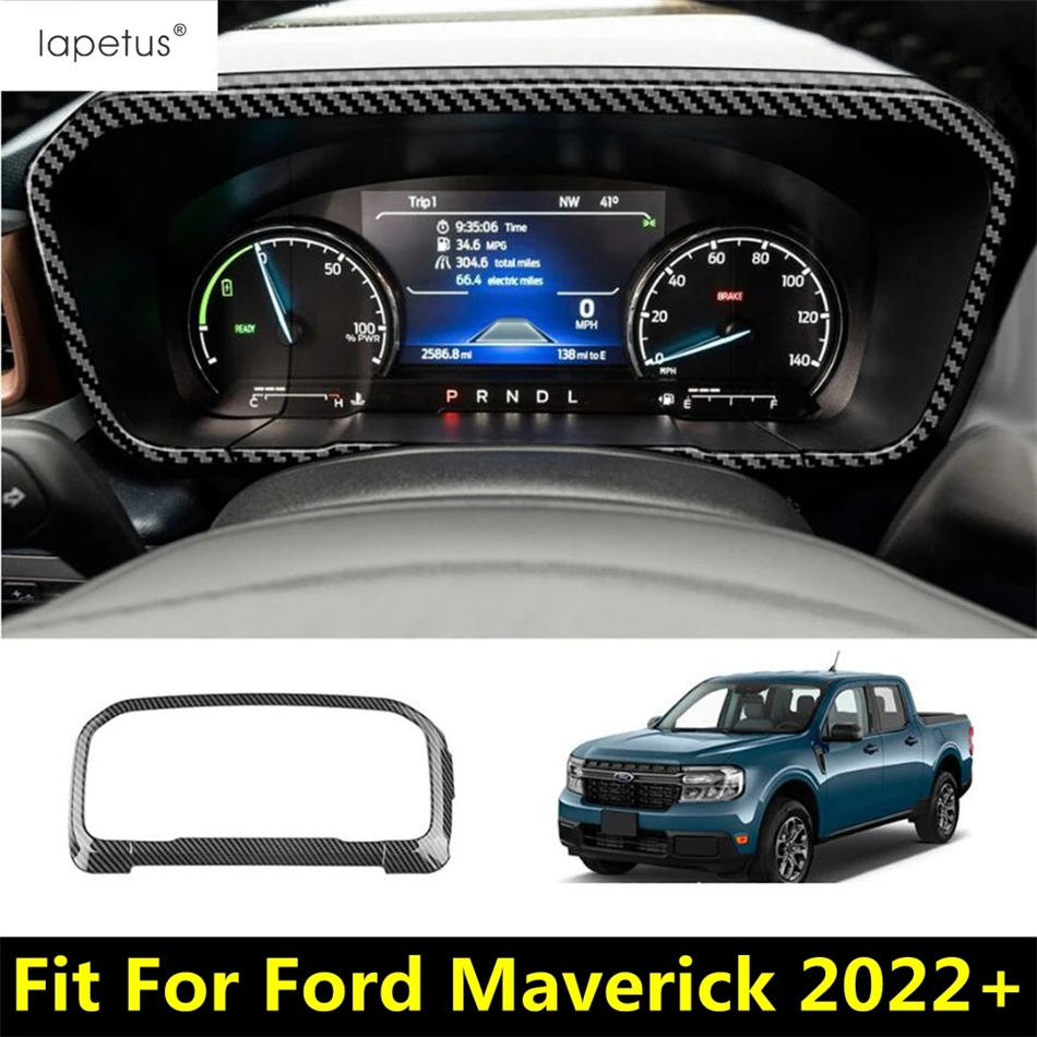 

Car Carbon Fiber Center Control Dashboard Frame Panel Decoration Cover Trim For Ford Maverick 2022 2023 ABS Interior Accessories