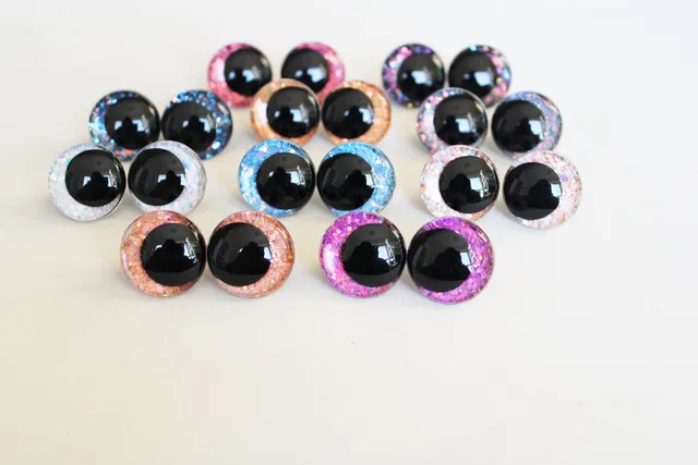 10pcs 23mm 28mm Round  Cartoon glitter toy safety eyes  doll pupil eyes with washer for handpaint eyes --color size option-T10 3