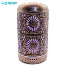 

HOMPP Red Bronze Metal Air Humidifier Aromatherapy Essential Oil Diffuser Mist Maker 7 Color Light Change Lamp For Home Office