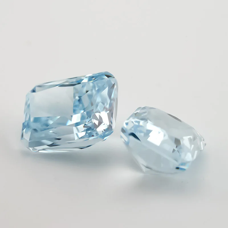 

SHIQIER 26#Ice Blue Octangle Radiant Crushed Ice Cut Cubic Zirconia Stone 4x6mm~8x10mm 5A Loose CZ Synthetic Gems For Jewelry