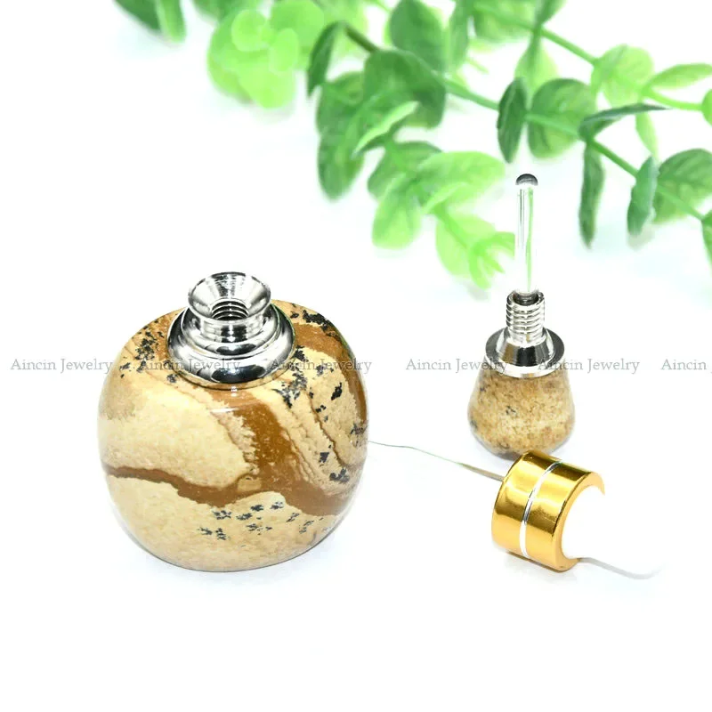 High Quality 40x60mm Big Size Perfume Bottles Natural Amethyst Rose Quartz Howlite Tutquoise NO Hole Pendants 6