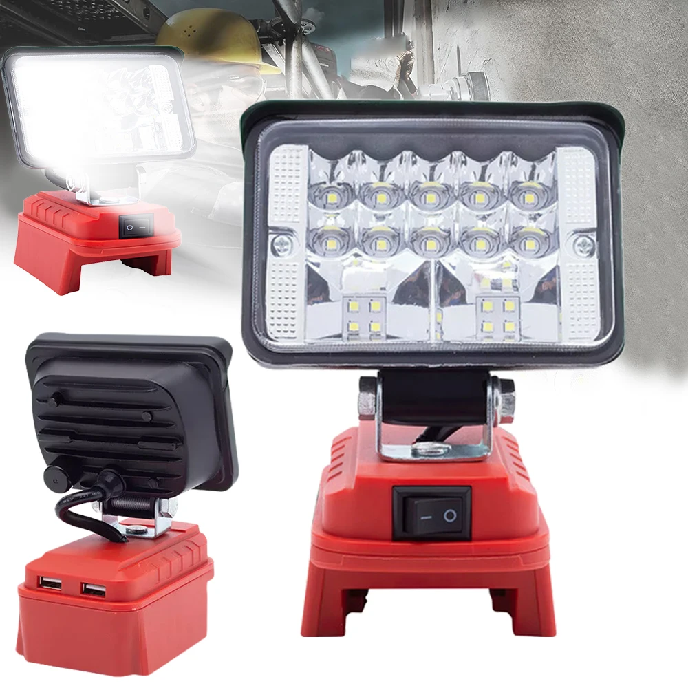 Led Light Fit Milwaukee Battery M18 Portable Spotlight Cordless Outdoor Work Fishing Handheld Emergency Tool Light No Batter