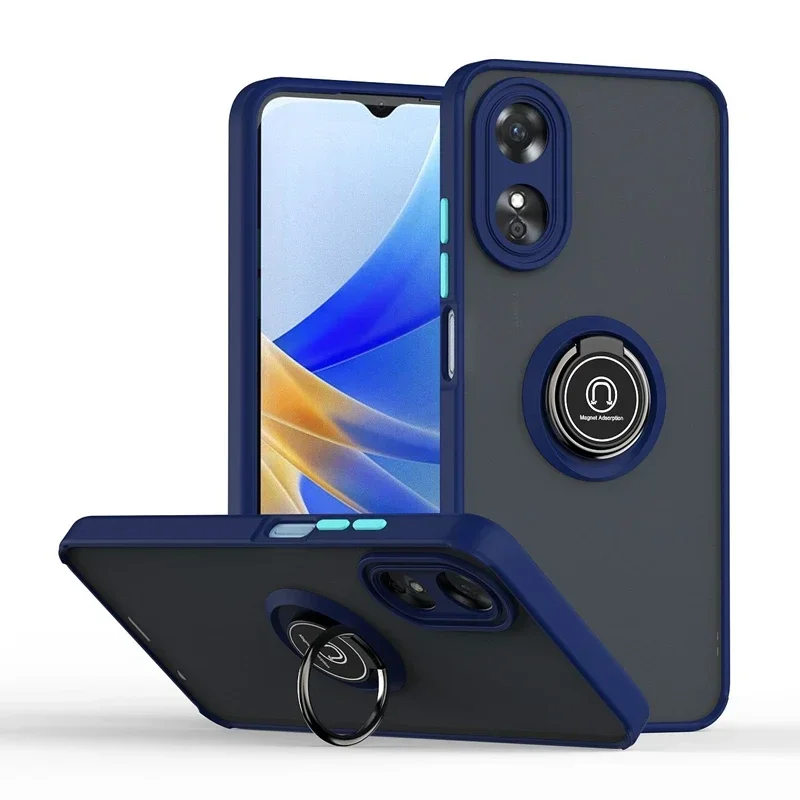 Durable Armor Matte Case with Ring Holder and Magnetic Stand - Shockproof Design