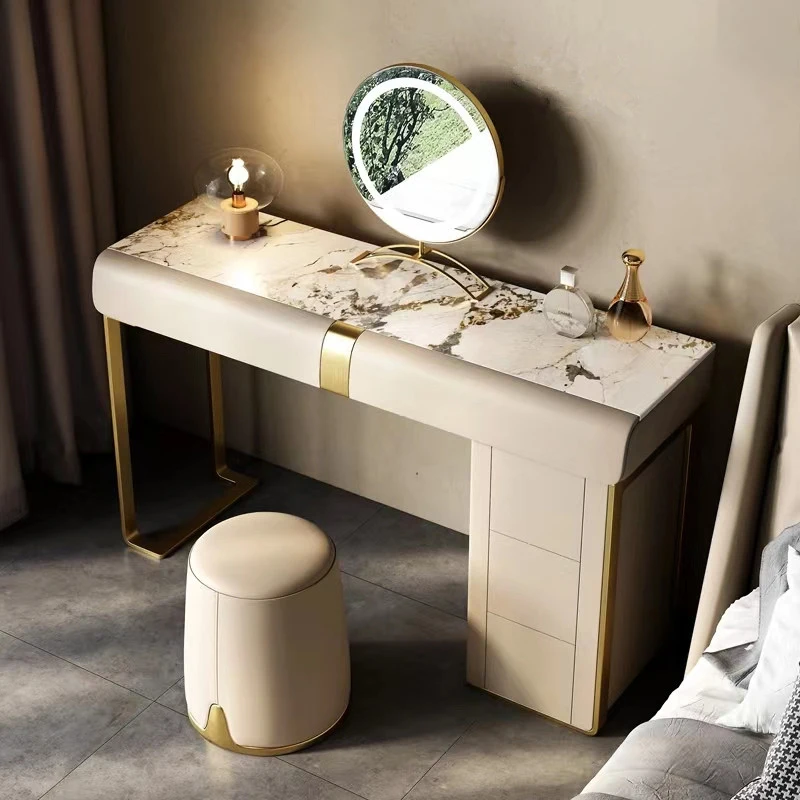 

Modern Drawers Dressing Table Stool Desings Luxury Makeup Dressing Table Storage Lights Tocador Maquillaje Furniture For Bedroom